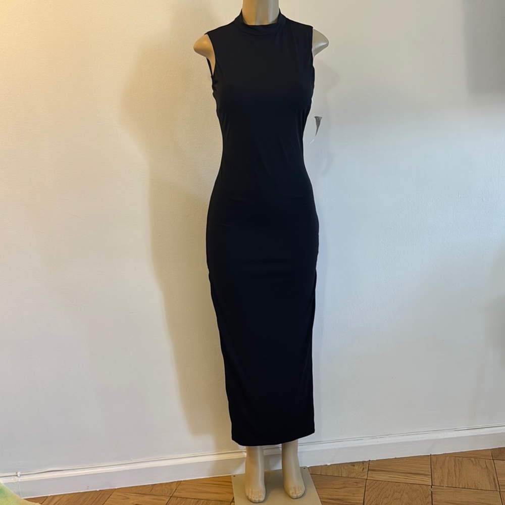 Alexia Admor Black Sleeveless Midi Dress Size Xs